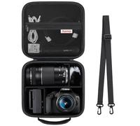 Supmay Hard Travel Case for Canon EOS 2000D / 4000D DSLR Camera/EOS R50 / R6 Mark II/ R100 / R50V / R8 / R7 / R10 Mirrorless Camera, Lens, Tripod with 3 Pieces of Dividers and Shoulder Strap, Black