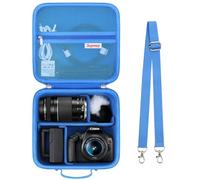 Supmay Hard Travel Case for Canon EOS 2000D / 4000D DSLR Camera/EOS R50 / R6 Mark II/ R100 / R50V / R8 / R7 / R10 Mirrorless Camera, Lens, Tripod with 3 Pieces of Dividers and Shoulder Strap, Blue