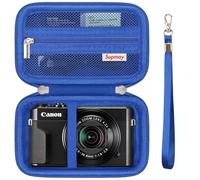 Supmay Hard Travel Case for Canon Powershot G7 X Mark II/ G7 X Mark III Digital Camera, Protective Storage Bag with Zipper Mesh Pocket for Battery Pack, Charging Cable and Other Accessories, Blue