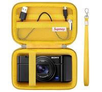 Supmay Hard Travel Case for Sony RX100 VII/ RX100 VI/ RX100 V/ RX100 IV/ RX100 III Advanced Premium Compact Camera, Protective Case Bag with Zipper Mesh Pocket for Battery Pack, Micro USB cable,Yellow