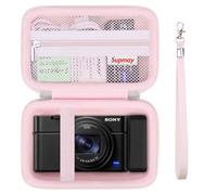Supmay Hard Travel Case for Sony RX100 VII/ RX100 VI/ RX100 V/ RX100 IV/ RX100 III Advanced Premium Compact Camera, Protective Case Bag with Zipper Mesh Pocket for Battery Pack, USB Cable, Jelly Pink