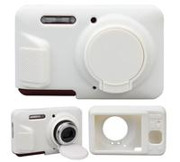 Supmay Silicone Camera Case for Kodak PIXPRO FZ55 16MP CMOS Sensor Digital Camera, Soft Silicone Protective Case Removable Lens Cover, Video Vlogging Camera Cover, White