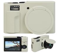 Supmay Silicone Camera Case for Panasonic LUMIX DC-TZ99E-K Compact Travel Zoom Camera, Soft Silicone Protective Case Removable Lens Cover, Video Vlogging Camera Cover, White