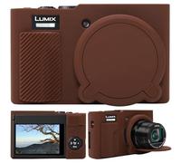 Supmay Silicone Camera Case for Panasonic LUMIX DC-TZ99E-K Compact Travel Zoom Camera, Soft Silicone Protective Case Removable Lens Cover, Video Vlogging Camera Cover, Brown