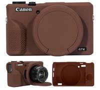 Supmay Silicone Case for Canon Powershot G7 X Mark III Digital Camera, Soft Silicone Protective Bag with Removable Lens Cover, G7 X III Silicone Cover Rubber Soft Camera Case, Dark Brown
