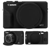 Supmay Silicone Case for Canon Powershot G7 X Mark III Digital Camera, Soft Silicone Protective Bag with Removable Lens Cover, G7 X III Silicone Cover Rubber Soft Camera Case, Black