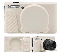Supmay Silicone Case for Canon PowerShot SX740 HS/ SX730 HS Digital Camera, Soft Silicone Protective Bag with Removable Lens Cover, SX740/ SX730 Silicone Cover Rubber Soft Camera Case, Misty White