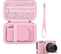 Supmay SX740 HS Camera Case Bundle, Include Hard Carrying Case*1+Soft Silicone Camera Case*1, Compatible with Canon PowerShot SX740/ SX730 HS Digital Camera, SX740 Cases with Soft Silicone Case, Pink