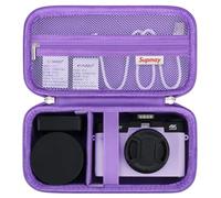 Supmay Vlogging Camera Case Compatible with Duluvulu/for TEBNGIHNM/for zheozeig/for Oiadek 4K Digital Camera, Vlog Camera Carrying Case for Lens, USB Cable, Batteries and Other Accessories, Purple