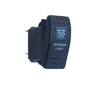 Supmico Car Waterproof 12V 20A 24V 10A Blue LED Light Illuminated Rocker Toggle Switch 5Pin Interior Light