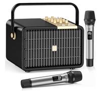 SUPNIU Wireless Voice Amplifier Professional Karaoke Machine with 2 UHF Microphones for Adults, 320W Peak Bluetooth Speaker PA System Treble & Bass for Home Party Wedding Outdoor Christmas Events L400