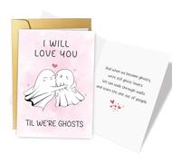 Supoeguk Funny Ghost Wedding Anniversary Card for Her Him, Romantic Halloween Love Card for Girlfriend Boyfriend, I Will Love You Till We're Ghosts...