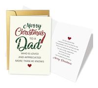 Supoeguk Merry Christmas Card for Dad, Heartfelt Father Christmas Holiday Card, Xmas Gifts for Father, A Dad Who Is Loved and Appreciated More Than He Knows