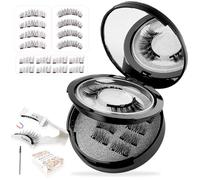 SUpoetry Magnetic Eyelashes Set 3D 3 Pairs 6-26 mm, 3D Magnetic Fake Lashes, Magnetic Reusable Natural False Magnetic Eyelashes, Magnetic Eyelashes with Tool