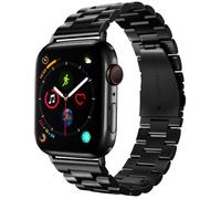 SUPOIX 38mm/40mm/41mm/42mm Bands Compatible with Apple Watch Series 10 42mm/ 9 8 7 41mm/ 6 5 4 SE 40mm/3 2 1 38mm, Stainless Steel Metal Link Replacement Wristbands Strap for Women-Jet Black