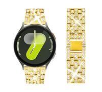 SUPOIX Band with Case ONLY Compatible for Samsung Galaxy Watch 8 44mm, 20mm Women Bling Replacement Strap & PC Protective Bumper Face Cover for Galaxy Watch 8 44mm (Gold/44mm)