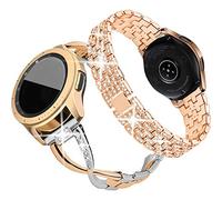 SUPOIX Compatible for Samsung Galaxy Watch 8 40mm 44mm/Galaxy Watch 8 Classic 46mm, 2 Pack 20mm Women Jewelry Bling Replacement Strap for Women daily wearing (Rose Gold&Silver)