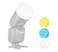 Supon V1 Diffuser Dome Kit for Godox V1 Round Head Flash, Accessories for V1C V1S V1N V1O V1F Speedlite - 3 Pack White (White, Blue, Yellow)