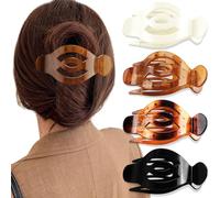 SuPoo 4PCS 5 Inch Flat Claw Clips for Women Big Flat Hair Clips French Concord Hair Clips Side Slide Volume Clips Strong Hold Lay Back Hair Barrettes Duck Billed Hair Claws for Thick Thin Hair