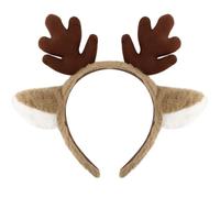 SuPoo Reindeer Antlers Headband Fawn Deer Antlers Costume Plush Halloween Deer Ears Horns Hairband Antlers Cosplay Christmas Holiday Headpiece For Women