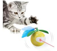 Supore Interactive Cat Toys for Indoor Cats Adult & Kitten Toys, Automatic Cat Toy with Rotating Feather & Chase Light, 360° Active Rolling Smart Cat Ball Toy, Electric Pet Teaser Ball, Yellow