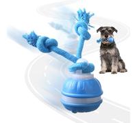 Supore Interactive Dog Ball Toy, Smart Interactive Dog Toys for Boredom, Automatic Active Rolling Ball with Tail for Dogs, Rechargeable Moving Pet Ball with Chew Ropes for Puppy/Small/Medium (bule)