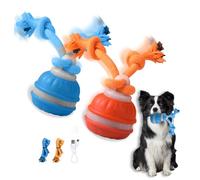 Supore Interactive Dog Toy Ball, Automatic Active Rolling Ball with Tail for Dogs, Smart Interactive Dog Toys for Boredom Moving Pet Balls with Chew Ropes for Puppy/Small/Medium (ORANGE+BULE)