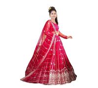 Suppar Sleave Lehenga Choli Ethnic Clothing Stylist Embroidered Work LehengaCholi for Kids/Girls | Choli & Dupatta Set, 1 Piece (Bella), pink, 14-15 Y