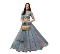 Suppar Sleave Women's Digital Printed Lehenga Choli, Grey, One size
