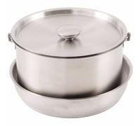 SUPPER SET M, CAMPING BILLY COOK PAN SET WITH BAG, S/STEEL