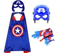 Supperhero Cape and Mask, Captain Capes Dress up Costume for Kids Aveengers Mask Party Costumes Masquerade Fancy Dress for Children Party Costume Kids Dressing Up Cloaks for Kids Birthday Party Gifts