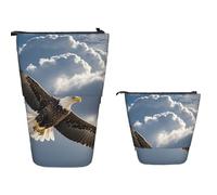 Supplies Box Eagle Flies in The Sky Stationery Storage Bag Suitable Pencil Pouch Portable Standing Pencil Case for Girls, Adults, Gifts