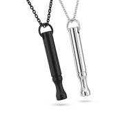 SUPPLIIONLINE 2PCS Portable Deep Mindful Breathing Necklace - Stress Relief Necklace - Anxiety Necklace - Whistle Breath Necklace - Anxiety Relief Breathe Pendant for Men & Women - Unisex