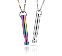 SUPPLIIONLINE 2PCS Portable Deep Mindful Breathing Necklace - Stress Relief Necklace - Anxiety Necklace - Whistle Breath Necklace - Anxiety Relief Breathe Pendant for Men & Women - Unisex