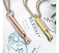 SUPPLIIONLINE Calm Flow Breathing Necklace - 2PCS Stainless Steel Mindful Breathing Tool for Anxiety Relief, Meditation & Stress Reduction - Necklace Gift for Men & Women (Gold and Rose Gold)