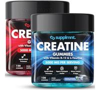 Supplmnt. 2 x Creatine Gummies 5000mg 120ct Max Strength Muscle Growth/Recovery Supplements for Men & Women Creatine Monohydrate Plus B12 and L-Taurine, Blueberry and Strawberry Flavour