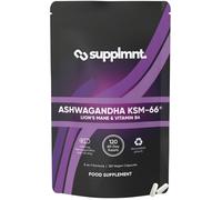 Supplmnt. Ashwagandha KSM 66, Lion's Mane & Vitamin B6 Capsules - 2 Months Supply - High Strength 2000mg KSM-66 Root Extract Supplement with Lions Mane Mushroom - 120 Vegan Capsules