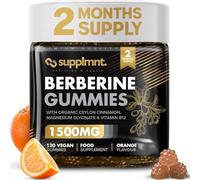 Supplmnt. Berberine Gummies - 2 Months Supply, 1500mg Berberine with 1000mg Ceylon Cinnamon, 2.4mg Vitamin B12 & 400mg Magnesium Glycinate - Powerful Metabolism & Immune Support Supplement - Orange