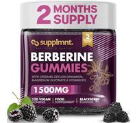 Supplmnt. Berberine Gummies - 2 Months Supply, 1500mg Berberine with 1000mg Ceylon Cinnamon, 2.4mg Vitamin B12 & 400mg Magnesium Glycinate - Powerful Metabolism & Immune Support Supplement BlackBerry