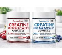 Supplmnt. Creatine Gummies with Electrolytes, 5000mg Creatine Monohydrate, 120 Gummies - Vegan, Gluten-Free, Non-GMO - Food Supplement - 30-Day Supply