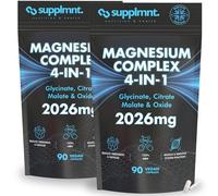 Supplmnt. Magnesium Glycinate 4-in-1 Complex - 2026mg Supplements as Bisglycinate, Citrate, Malate & Oxide 180 Vegan Capsules, Triple High Absorption 449mg Elemental, UK Made