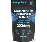 Supplmnt. Magnesium Glycinate 4-in-1 Complex - 2026mg Supplements as Bisglycinate, Citrate, Malate & Oxide 90 Vegan Capsules, Triple High Absorption 449mg Elemental, UK Made