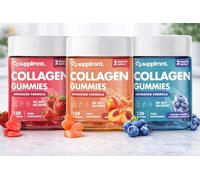 Supplmnt. Marine Collagen Gummies, Hydrolysed Collagen Peptides w/Biotin, Hyaluronic Acid & Vitamin C