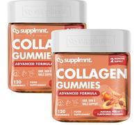 Supplmnt. Marine Collagen Gummies, Hydrolysed Collagen Peptides w/Biotin, Hyaluronic Acid & Vitamin C, Collagen Supplements for Women & Men, for Skin, Hair & Nails (Dual Pack, 2xPeach)