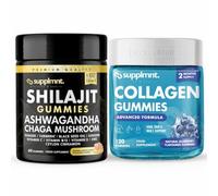 Supplmnt. Shilajit + Collagen Gummies Bundle Daily Vitality & Beauty Support - Convenient, Great-Tasting Gummies