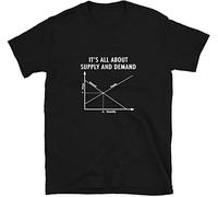 Supply and Demand Curve White T-Shirt Economics Finance Student Teacher Gift Tee