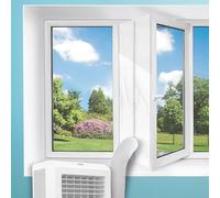 Supply Cube Air Conditioner Window Seal - 400 CM x 40 CM Universal Air Con Window Seal Kit with Zip Closure, Heat Barrier & Vent Hose Compatibility for Portable ACs and Tumble Dryers