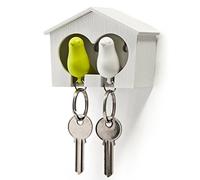 Supply EU Duo Sparrow Bird House Key Chain Wall Mount Hook Hanger Rack White-Green
