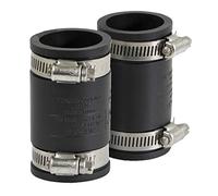Supply Giant 6I44x2 Flexible Pvc Coupling with Stainless Steel Clamps 1 inch Black (pack of 2)