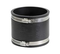 SUPPLYGIANT Supply Giant 6I49 Flexible PVC Coupling with Stainless Steel Clamps, Blackpt, 4 Inch